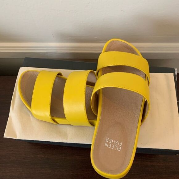 Eileen Fisher deed slide leather upper and lining sandal size 5 - Picture 4 of 7